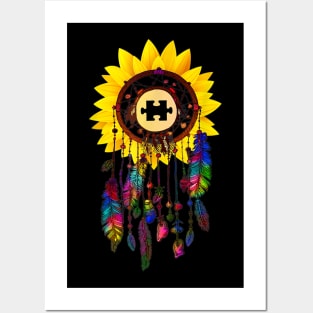 Flower Dreamcatcher Autism Awareness Tee Gift For Men Women Posters and Art